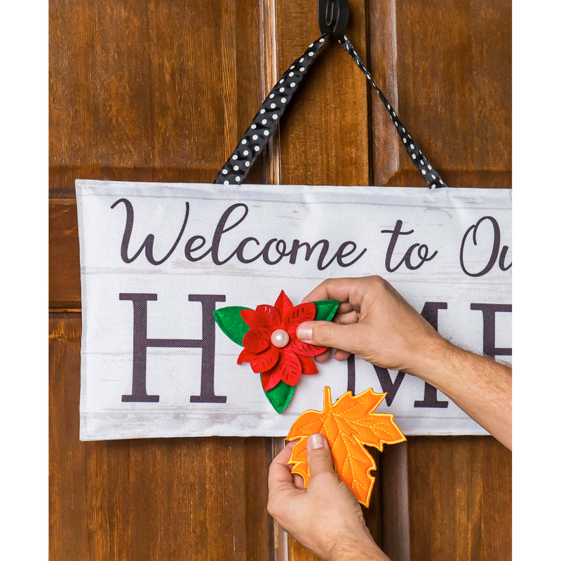 Evergreen "Welcome To Our Home" Interchangeable Icon Door Décor