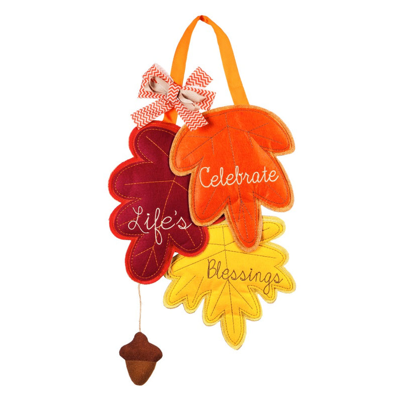 Evergreen "Celebrate Life's Blessings" Felt Door Decor