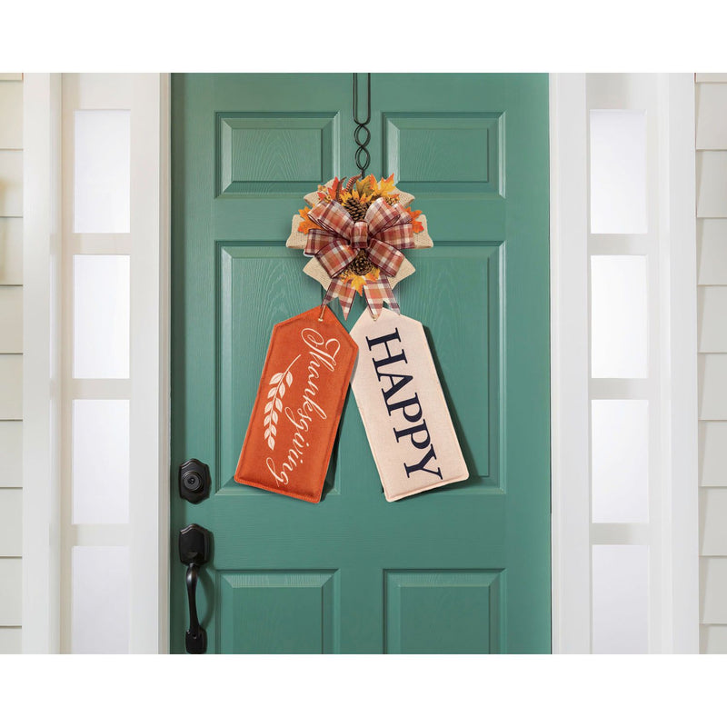 Evergreen Happy Reversible Door Tag