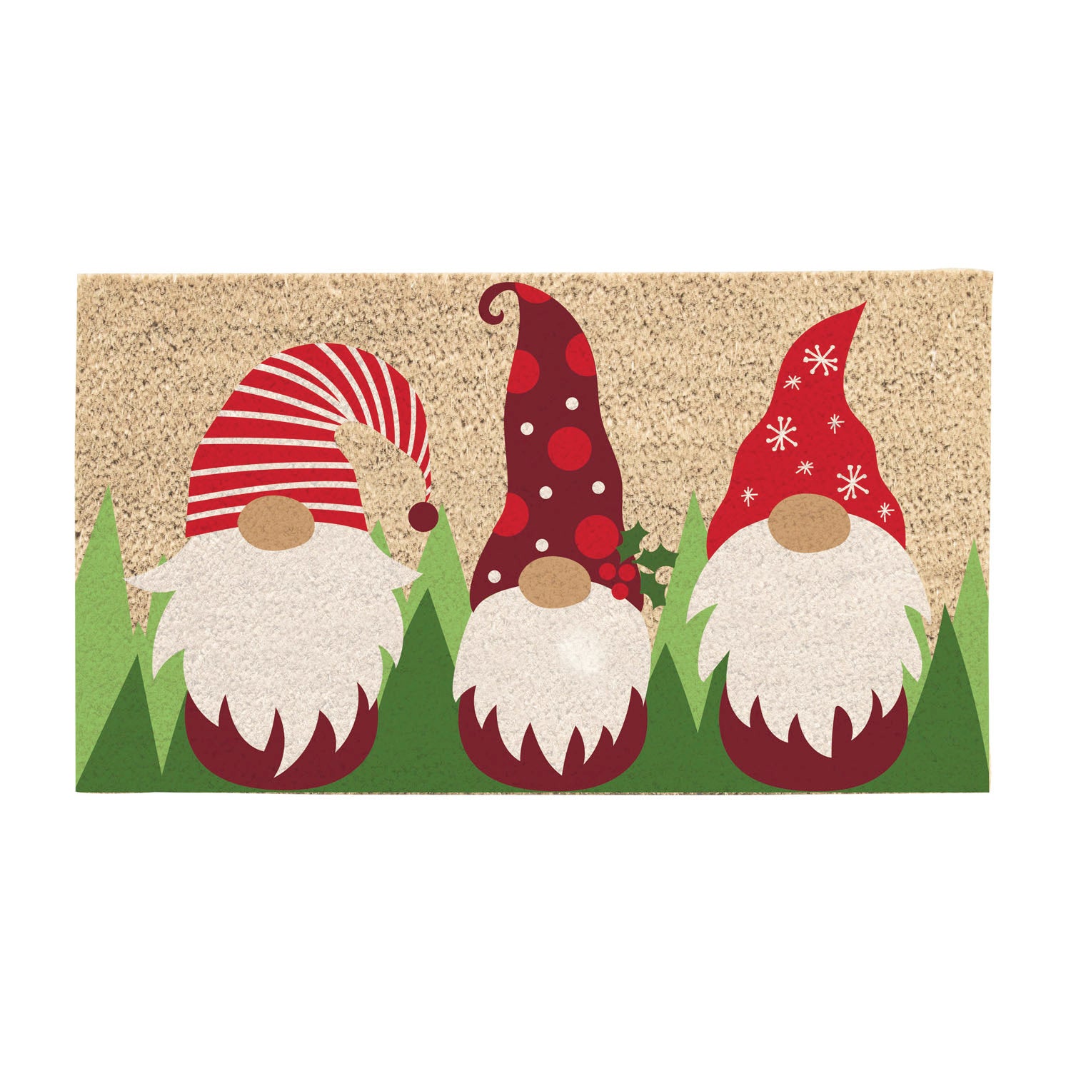 Evergreen Gnome Trio Coir Mat