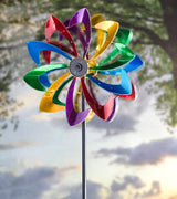 Evergreen LED Solar Flower Wind Spinner