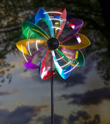 Evergreen LED Solar Flower Wind Spinner