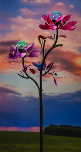 Evergreen Spinning Flowers Solar Wind Spinner