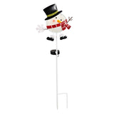 Evergreen Portly Snowman Solar Garden Stake