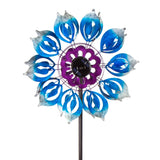 Evergreen Blue Blooms Solar Wind Spinner