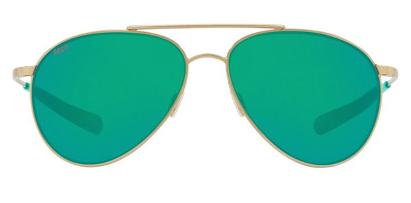 Costa Del Mar Piper Shiny Gold Frame - Green Mirror 580 Plastic Lens - Polarized Sunglasses