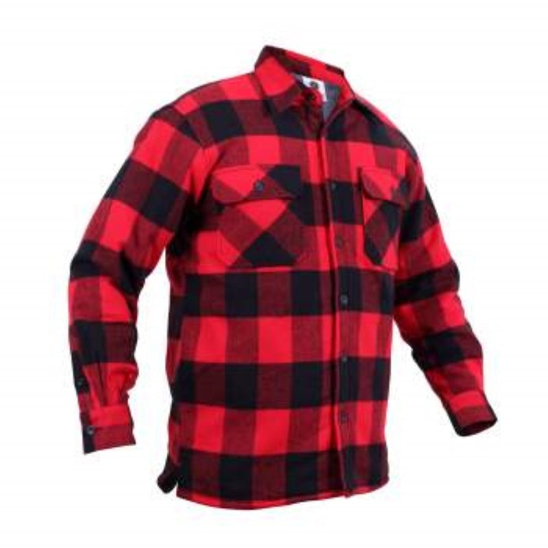 Rothco Mens Extra Heavyweight Buffalo Plaid Sherpa Lined Flannel Shirt - Size S - XL