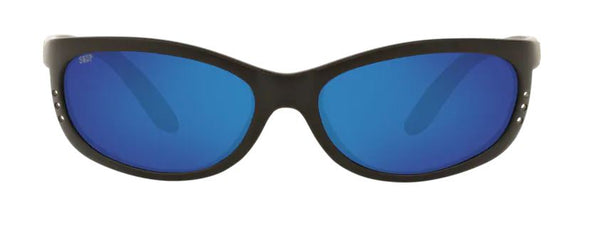 Costa Del Mar Mens Fathom Matte Black Frame - Blue Mirror 580 Plastic Lens - Polarized Sunglasses