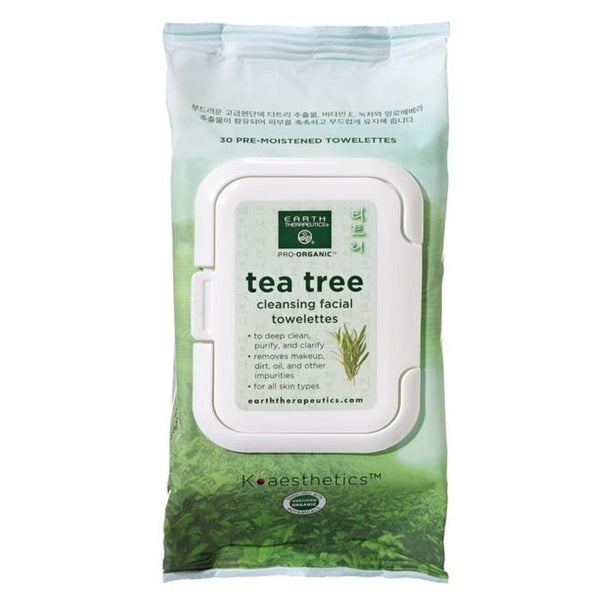 Earth Therapeutics Makeup Remover Wipes - Tea Tree