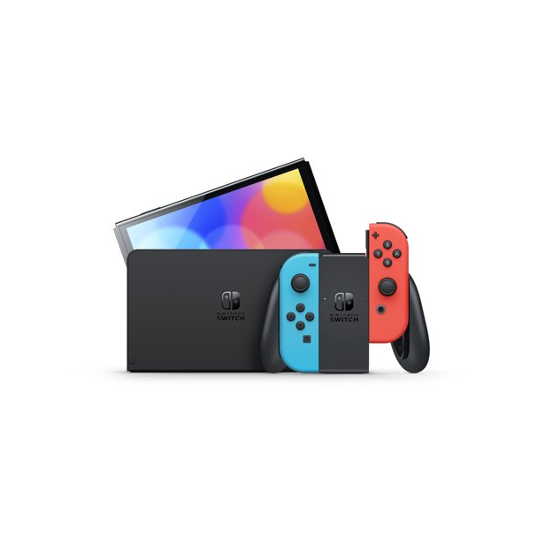 Nintendo Switch OLED Model 64GB Console - Neon Red/Neon Blue Joy Nintendo Switch OLED Model 64GB Console - Neon Red/Neon Blue Joy