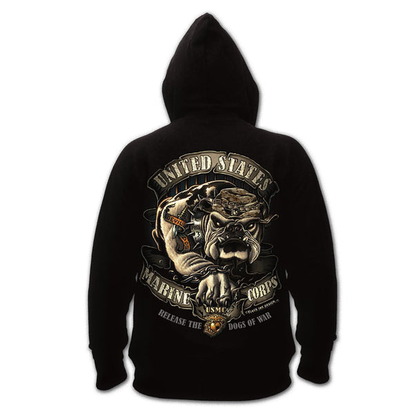 Rothco Mens Black Ink U.S.M.C. Bulldog Pullover Hoodie