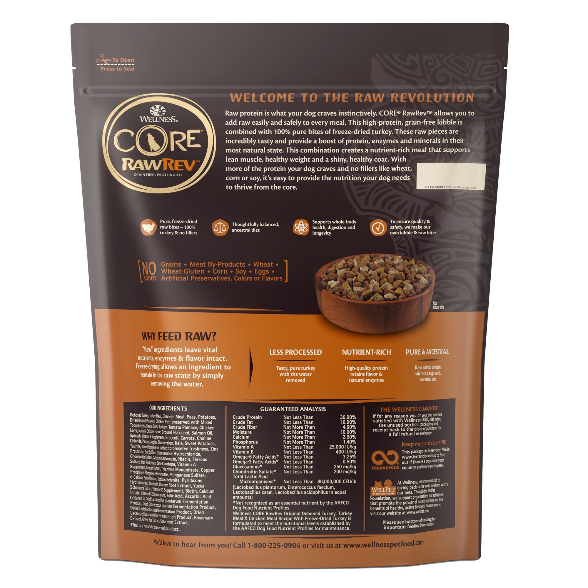 Wellness CORE RawRev Turkey Adult Dog Food LBS Natural, Grain