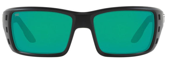 Costa Del Mar Mens Permit Matte Black Frame - Green Mirror 580 Glass Lens - Polarized Sunglasses