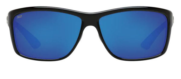 Costa Del Mar Mens Mag Bay Shiny Black Frame - Blue Mirror 580 Plastic Lens - Polarized Sunglasses