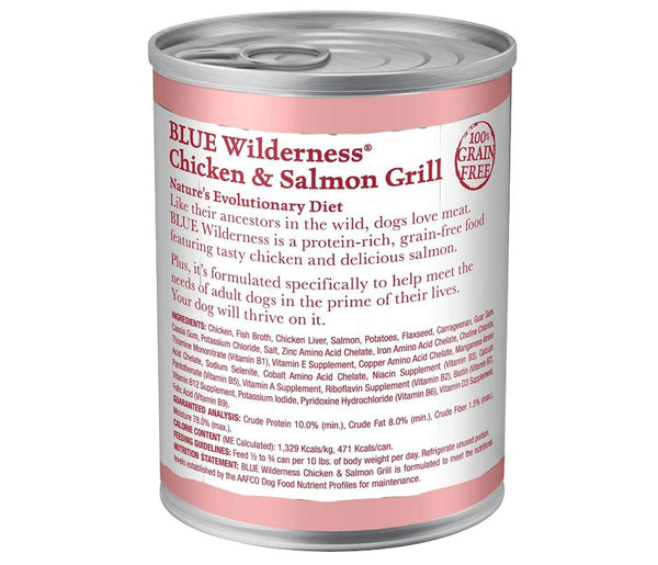 Blue Buffalo Wilderness Salmon and Chicken Grill Grain Free Canned Wet Dog Food - 12.5 oz.