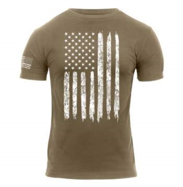 Rothco Mens Distressed US Flag Athletic Fit Short Sleeve T-Shirt - Size S - XL