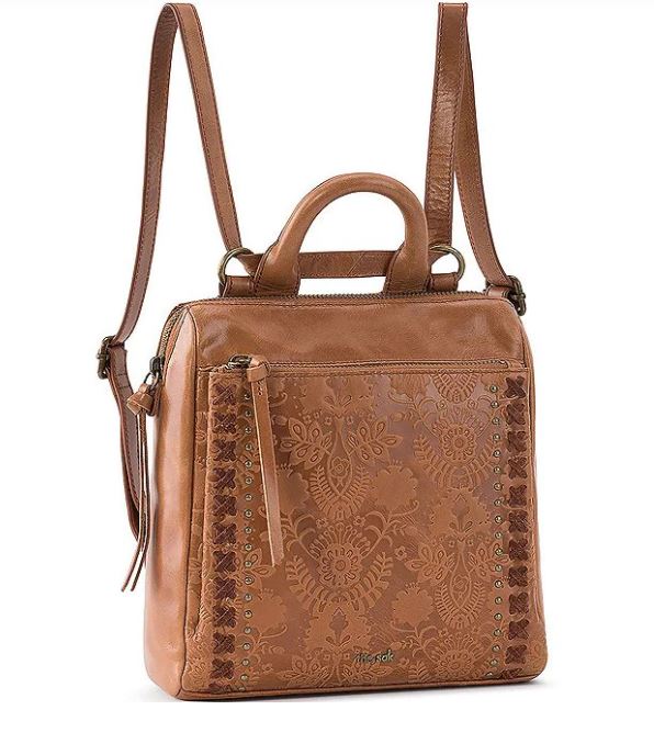 The Sak Loyola Floral Embossed Leather Mini Convertible Backpack