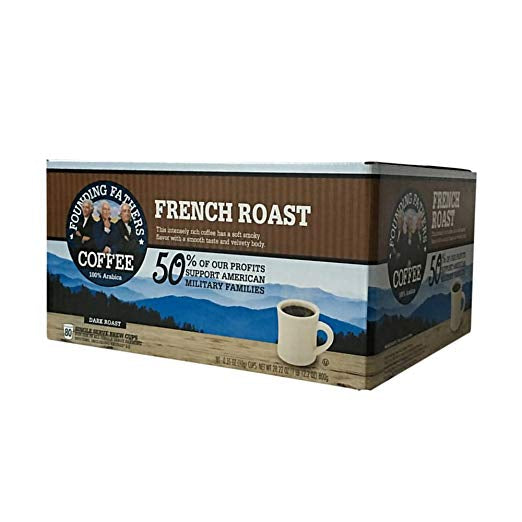 Founding Fathers Coffee French Roast Dark Roast - 80 Count