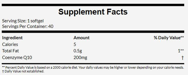 Sundown Naturals Vitamin CO Q-10 Vitamin Supplement Softgels - 200mg - 40 Count