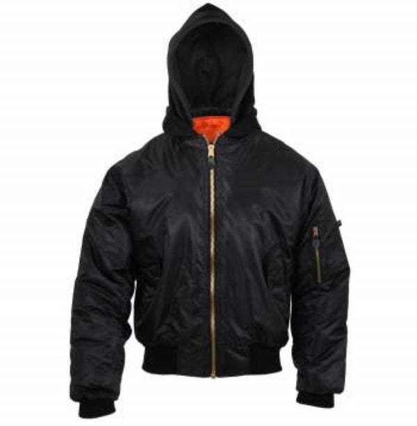 Rothco Mens Hooded MA-1 Flight Jacket - Size S - XL