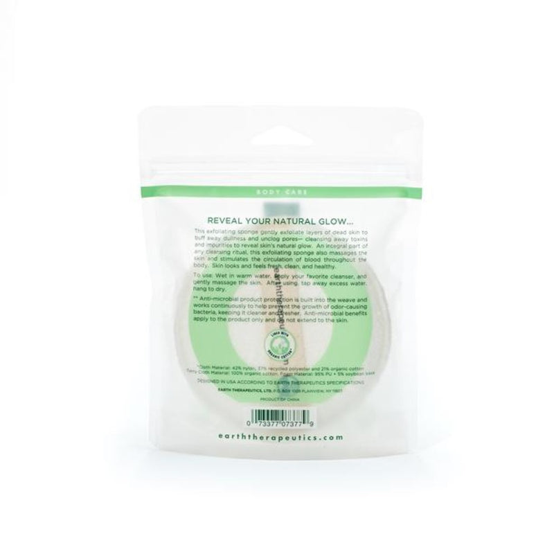 Earth Therapeutics Organic Cotton Exfoliating Hydro Sponge - Round