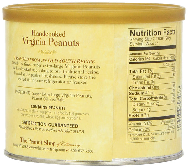 The Peanut Shop of Williamsburg Handcooked Virginia Peanuts Lightly Salted - 10.5 oz.