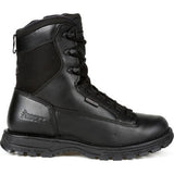 Rocky Mens Portland 8" Black Side Zip Waterproof Public Service Boots