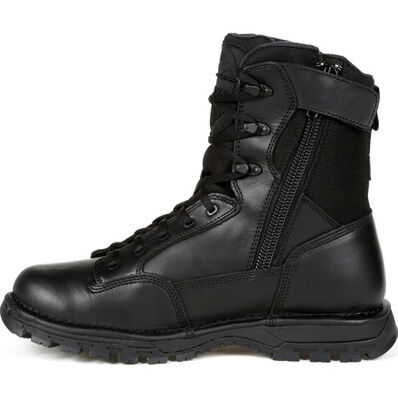 Rocky Mens Portland 8" Black Side Zip Waterproof Public Service Boots