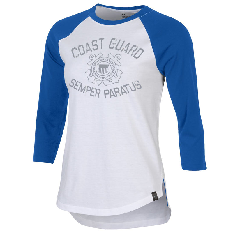 Coast Guard Under Armour Womens Performance Cotton Baseball T-Shirt