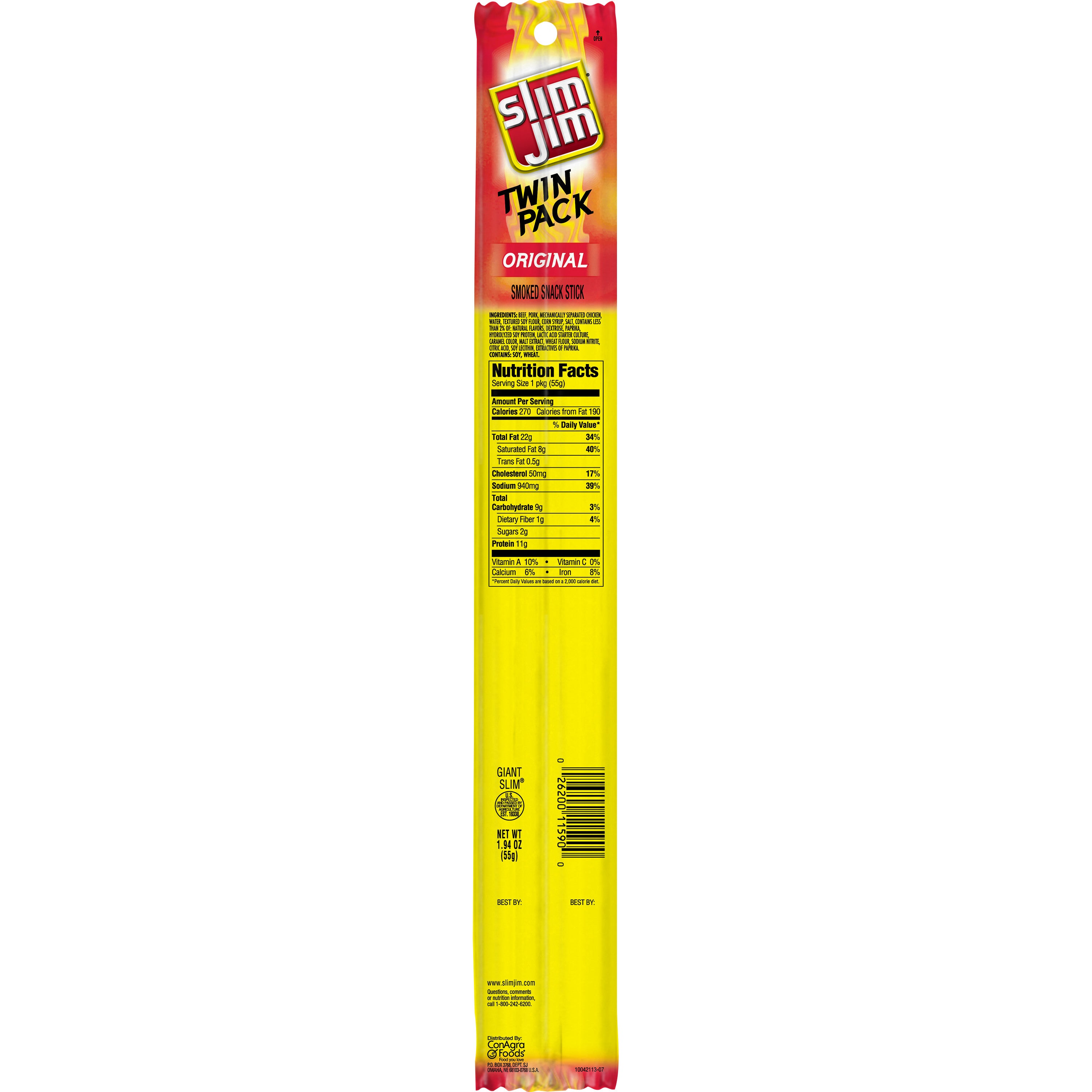 Slim Jim Twin Pack - Original Smoked Snack Stick - 1.94 oz.