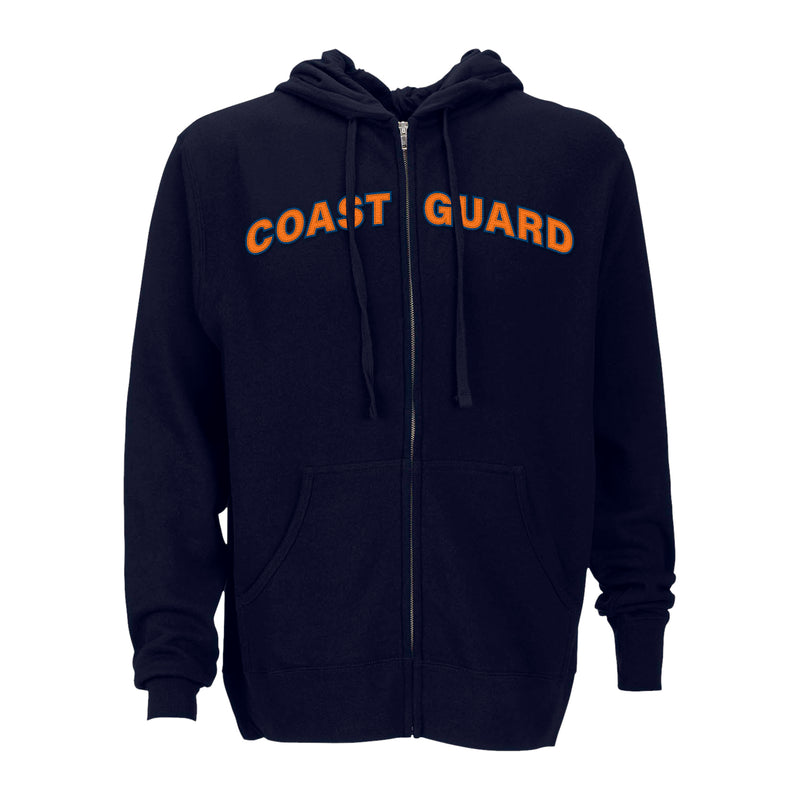Coast Guard Mens Premium Cotton Full Zip Fleece Hoodie Sweatshirt