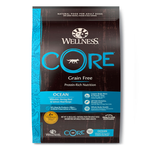 Wellness CORE Whitefish Adult Dog Food 12 LBS - Natural, Grain Free, Ocean Formula