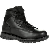 Rocky Mens Portland 6" Black Side Zip Waterproof Public Service Boots