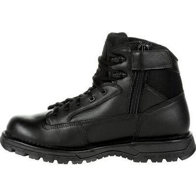 Rocky Mens Portland 6" Black Side Zip Waterproof Public Service Boots