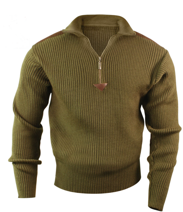 Rothco Mens 1/4 Zip Acrylic Commando Sweater - 2XL