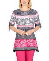 Ruby Rd. Womens Geo Floral Short Sleeve Shirt