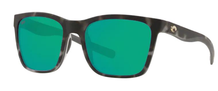 Costa Del Mar Womens Panga Matte Gray Tortoise Frame - Green Mirror 580 Plastic Lens - Polarized Sunglasses