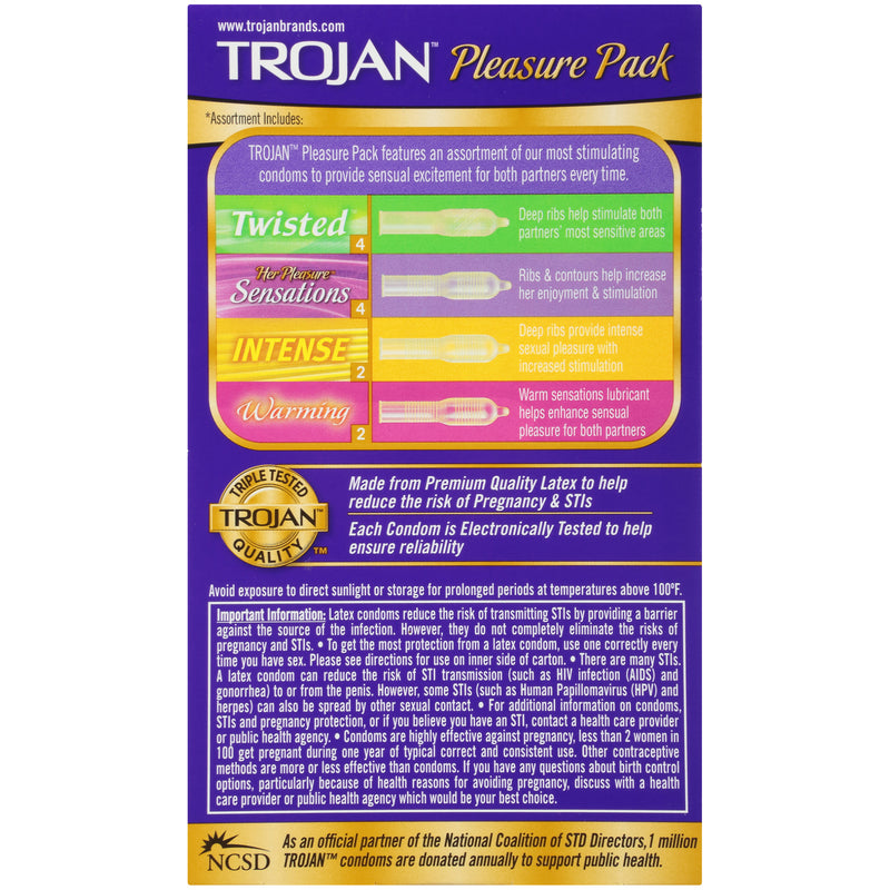 Trojan Pleasure Pack Lubricated Condoms