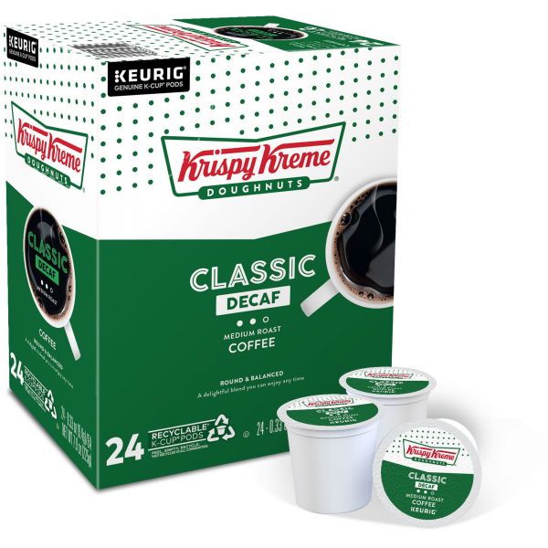 Keurig Krispy Kreme Doughnuts Decaf Coffee Medium Roast K-Cup Pods - 24 Count