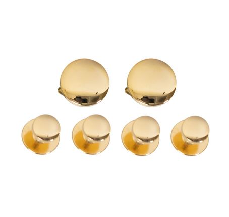 Vanguard Navy Cuff Links And Studs: Gold - Set of 4