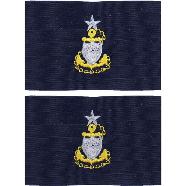 Vanguard CG Collar DEV Blue Sew On E-8 SCPO SR Chief Petty OFF