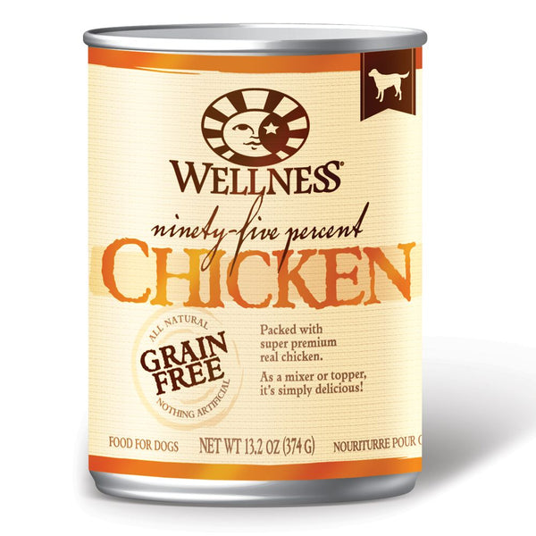Wellness Ninety-Five Percent Chicken Canned Wet Dog Food  - 13.2 oz. - Natural, Grain Free