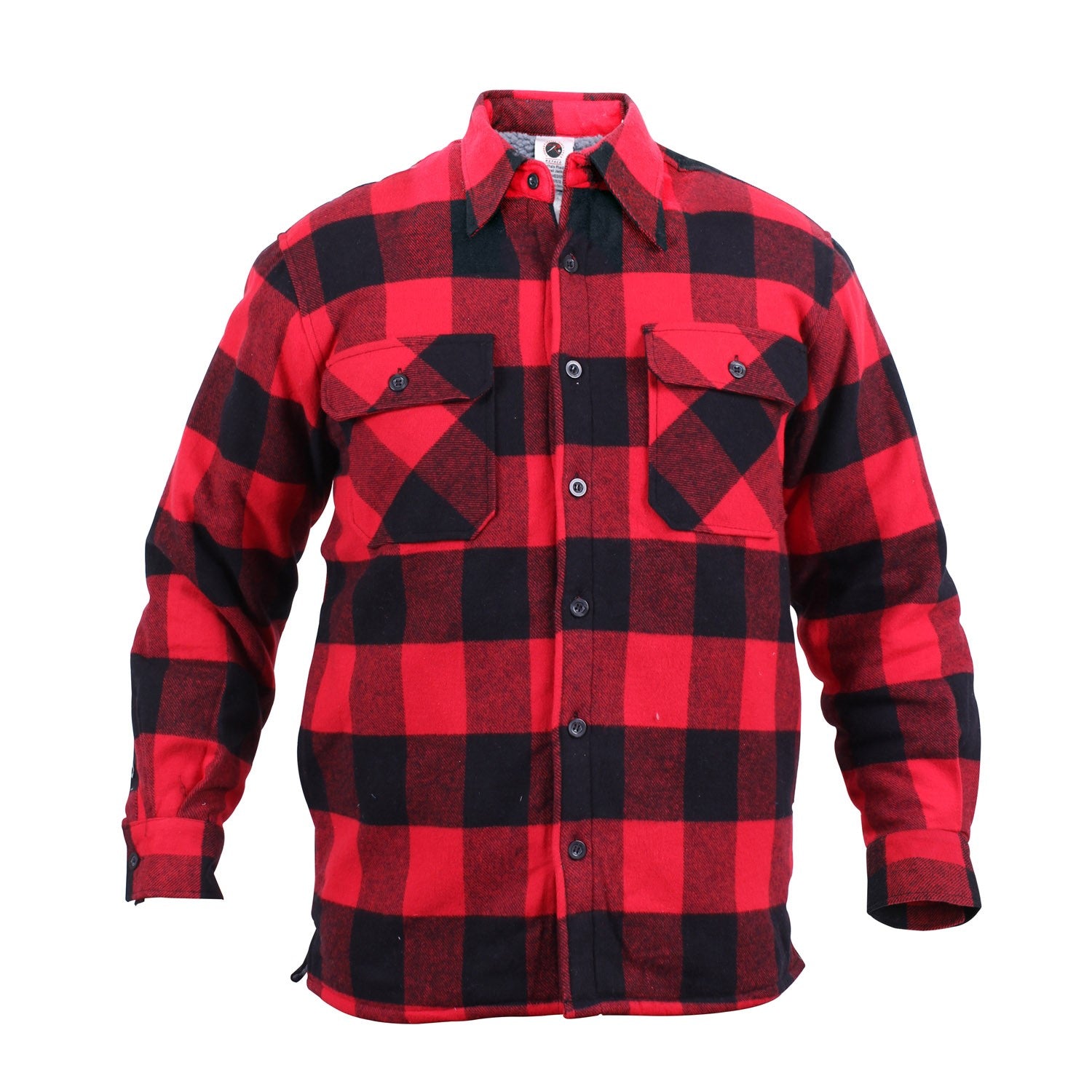 Rothco Mens Extra Heavyweight Buffalo Plaid Sherpa Lined Flannel Long Sleeve Shirt - Size 3XL