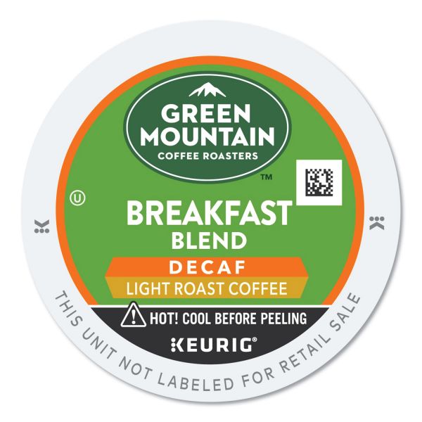 Keurig Green Mountain Coffee Roasters Breakfast Blend Decaf Light Roast Coffee K-Cup Pods - 24 Count