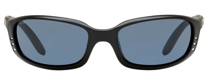 Costa Del Mar Mens Brine Matte Black Frame Gray 580 Plastic Lens Polarized Sunglasses