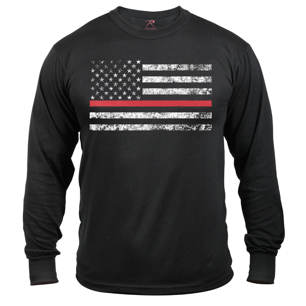 Rothco Mens Thin Red Line Long Sleeve T-Shirt