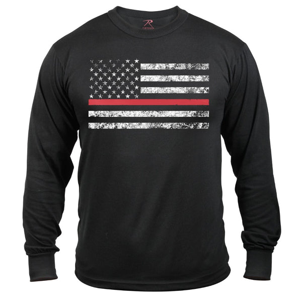 Rothco Mens Thin Red Line Long Sleeve T-Shirt