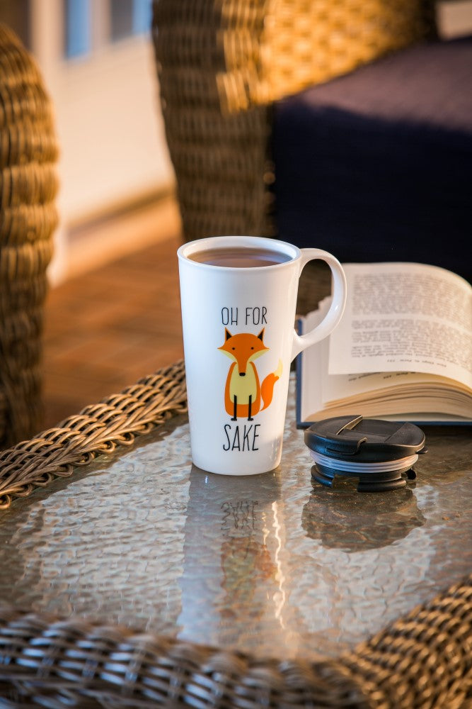 Evergreen Fox Sake Ceramic Travel Cup