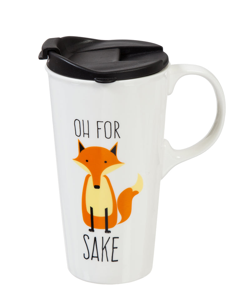 Evergreen Fox Sake Ceramic Travel Cup