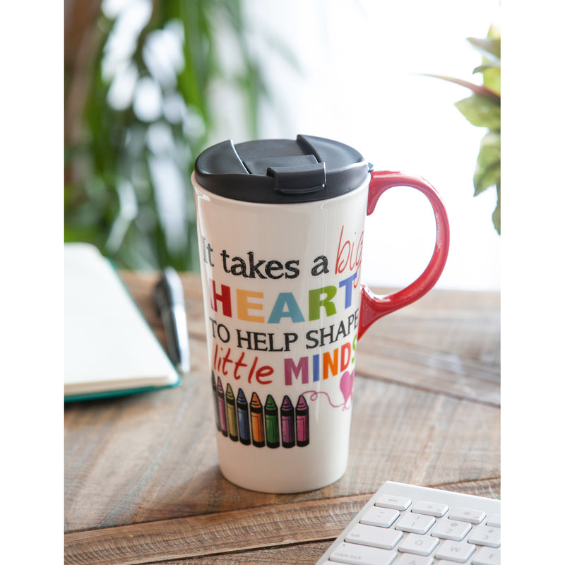 Evergreen Big Heart Ceramic Travel Cup